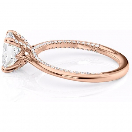 Inel de logodnă Mila din aur Rose 14kt cu moissanite tăietură asscher – Solitar rafinată pentru profil înalt | Personalizează și configurează gratuit online [5]