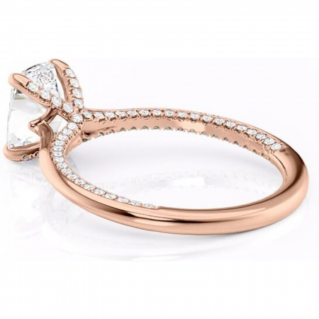 Inel de logodnă Mila din aur Rose 14kt cu moissanite tăietură asscher – Solitar rafinată pentru profil înalt | Personalizează și configurează gratuit online [4]