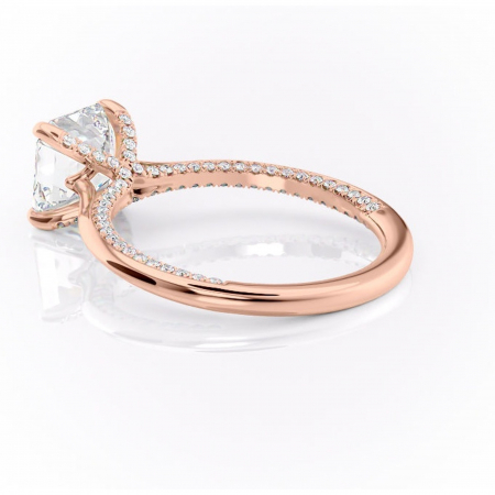 Inel de logodnă Mila din aur Rose 14kt cu moissanite tăietură asscher – Solitar rafinată pentru profil înalt | Personalizează și configurează gratuit online [4]