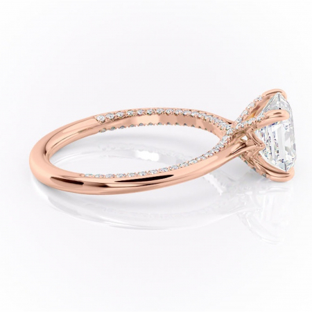 Inel de logodnă Mila din aur Rose 14kt cu moissanite tăietură asscher – Solitar rafinată pentru profil înalt | Personalizează și configurează gratuit online [1]