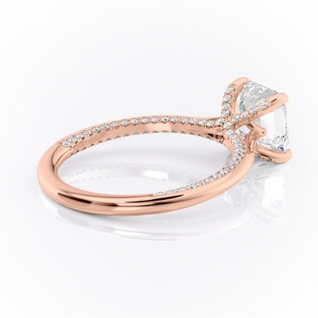 Inel de logodnă Mila din aur Rose 14kt cu moissanite tăietură asscher – Solitar rafinată pentru profil înalt | Personalizează și configurează gratuit online [2]