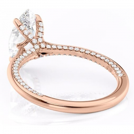 Inel de logodnă Mila din aur Rose 18kt cu moissanite tăietură marquise – Solitar rafinată pentru profil înalt | Personalizează și configurează gratuit online [3]