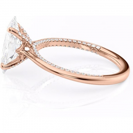 Inel de logodnă Mila din aur Rose 18kt cu moissanite tăietură marquise – Solitar rafinată pentru profil înalt | Personalizează și configurează gratuit online [5]