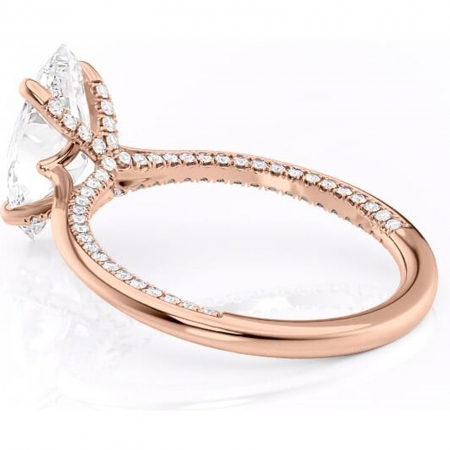 Inel de logodnă Mila din aur Rose 18kt cu moissanite tăietură marquise – Solitar rafinată pentru profil înalt | Personalizează și configurează gratuit online [4]