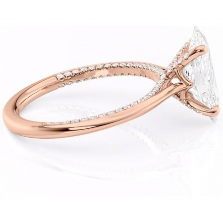 Inel de logodnă Mila din aur Rose 18kt cu moissanite tăietură marquise – Solitar rafinată pentru profil înalt | Personalizează și configurează gratuit online [1]