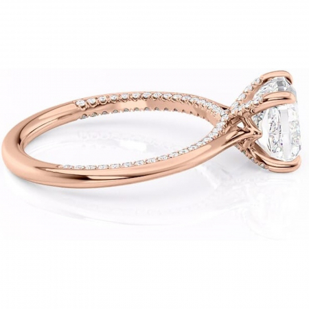 Inel de logodnă Mila din aur Rose 14kt cu moissanite tăietură pernă – Solitar rafinată pentru profil înalt | Personalizează și configurează gratuit online [1]