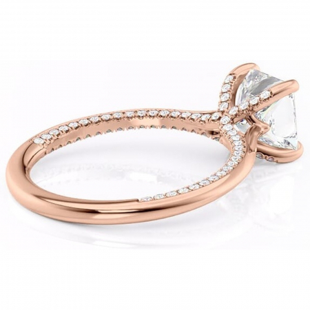 Inel de logodnă Mila din aur Rose 18kt cu moissanite tăietură princess – Solitar rafinată pentru profil înalt | Personalizează și configurează gratuit online [2]
