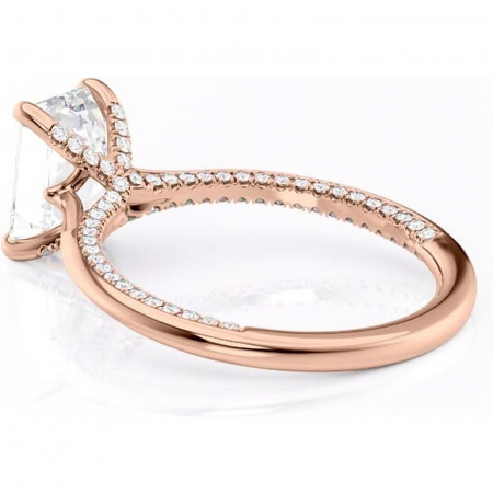 Inel de logodnă Mila din aur Rose 18kt cu moissanite tăietură smarald – Solitar rafinată pentru profil înalt | Personalizează și configurează gratuit online [4]
