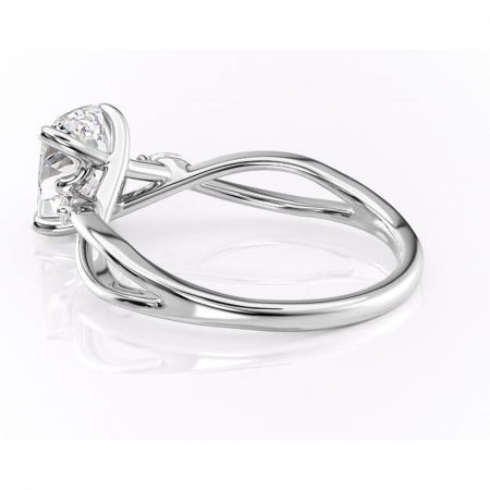 Inel de logodnă Mirabel din aur Alb 14kt cu moissanite tăietură pernă – Pietre laterale rafinată pentru profil mediu | Personalizează și configurează gratuit online [4]