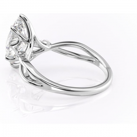 Inel de logodnă Mirabel din aur Alb 14kt cu moissanite tăietură marquise – Pietre laterale rafinată pentru profil mediu | Personalizează și configurează gratuit online [4]