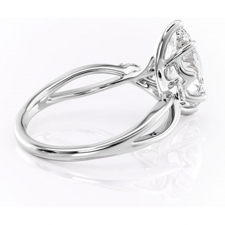 Inel de logodnă Mirabel din aur Alb 14kt cu moissanite tăietură marquise – Pietre laterale rafinată pentru profil mediu | Personalizează și configurează gratuit online [2]