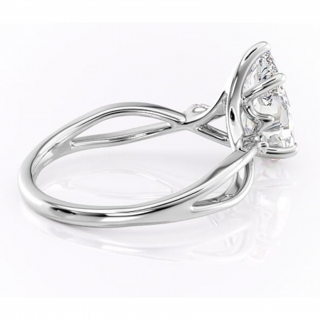 Inel de logodnă Mirabel din aur Alb 14kt cu moissanite tăietură pară – Pietre laterale rafinată pentru profil mediu | Personalizează și configurează gratuit online [2]