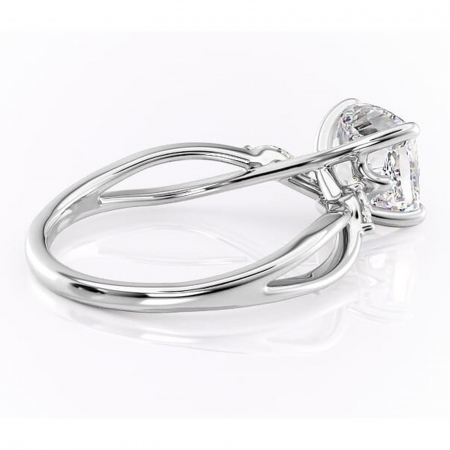 Inel de logodnă Mirabel din aur Alb 18kt cu moissanite tăietură pernă – Pietre laterale rafinată pentru profil mediu | Personalizează și configurează gratuit online [2]