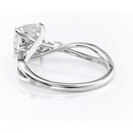 Inel de logodnă Mirabel din aur Alb 18kt cu moissanite tăietură pernă – Pietre laterale rafinată pentru profil mediu | Personalizează și configurează gratuit online [3]