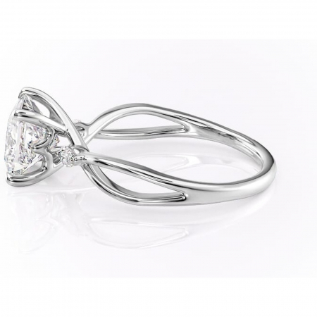 Inel de logodnă Mirabel din aur Alb 14kt cu moissanite tăietură princess – Pietre laterale rafinată pentru profil mediu | Personalizează și configurează gratuit online [5]