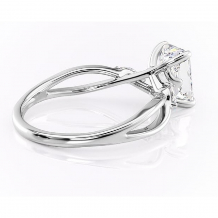 Inel de logodnă Mirabel din aur Alb 14kt cu moissanite tăietură radiantă – Pietre laterale rafinată pentru profil mediu | Personalizează și configurează gratuit online [2]