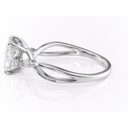 Inel de logodnă Mirabel din aur Alb 14kt cu moissanite tăietură radiantă – Pietre laterale rafinată pentru profil mediu | Personalizează și configurează gratuit online [5]