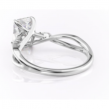 Inel de logodnă Mirabel din aur Alb 14kt cu moissanite tăietură radiantă – Pietre laterale rafinată pentru profil mediu | Personalizează și configurează gratuit online [3]