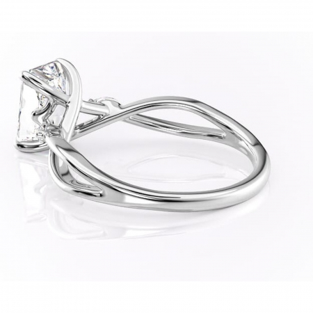 Inel de logodnă Mirabel din aur Alb 14kt cu moissanite tăietură radiantă – Pietre laterale rafinată pentru profil mediu | Personalizează și configurează gratuit online [4]