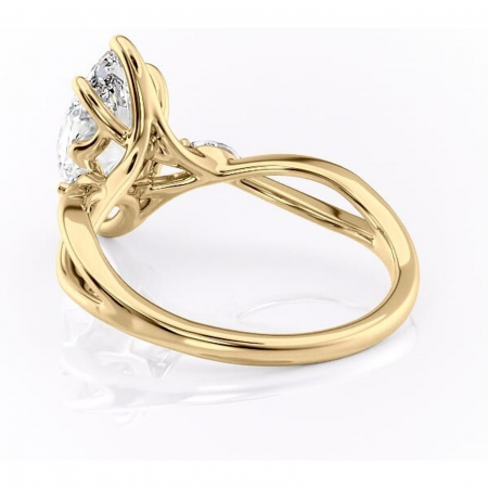 Inel de logodnă Mirabel din aur Galben 18kt cu moissanite tăietură marquise – Pietre laterale rafinată pentru profil mediu | Personalizează și configurează gratuit online [3]