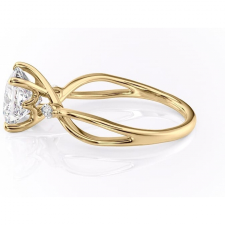 Inel de logodnă Mirabel din aur Galben 18kt cu moissanite tăietură princess – Pietre laterale rafinată pentru profil mediu | Personalizează și configurează gratuit online [5]