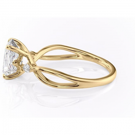 Inel de logodnă Mirabel din aur Galben 14kt cu moissanite tăietură radiantă – Pietre laterale rafinată pentru profil mediu | Personalizează și configurează gratuit online [5]