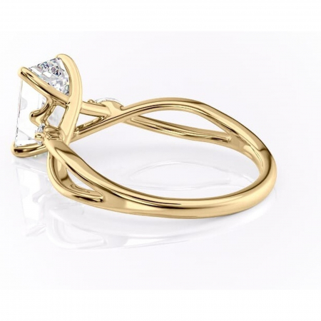 Inel de logodnă Mirabel din aur Galben 18kt cu moissanite tăietură smarald – Pietre laterale rafinată pentru profil mediu | Personalizează și configurează gratuit online [4]