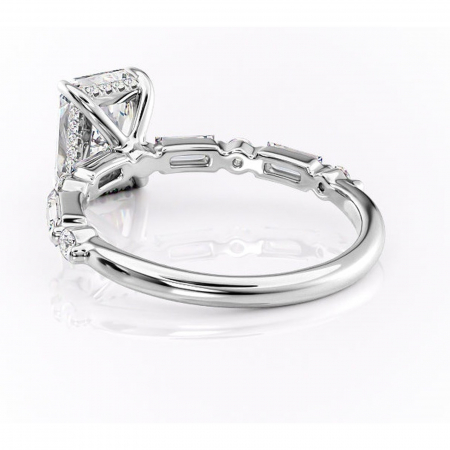 Inel de logodnă Moonstone din aur Alb 18kt cu moissanite tăietură radiantă – Pietre laterale rafinată pentru profil înalt | Personalizează și configurează gratuit online [3]