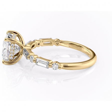 Inel de logodnă Moonstone din aur Galben 14kt cu moissanite tăietură princess – Pietre laterale rafinată pentru profil înalt | Personalizează și configurează gratuit online [5]
