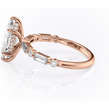 Inel de logodnă Moonstone din aur Rose 14kt cu moissanite tăietură marquise – Pietre laterale rafinată pentru profil înalt | Personalizează și configurează gratuit online [5]