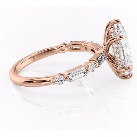 Inel de logodnă Moonstone din aur Rose 14kt cu moissanite tăietură marquise – Pietre laterale rafinată pentru profil înalt | Personalizează și configurează gratuit online [1]