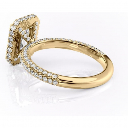 Inel de logodnă Nerina din aur Galben 18kt cu moissanite tăietură radiantă – Halo rafinată pentru profil înalt | Personalizează și configurează gratuit online [4]