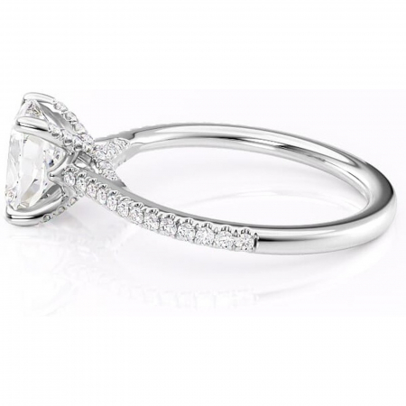 Inel de logodnă Noa din aur Alb 14kt cu moissanite tăietură asscher – Montură pavé rafinată pentru profil înalt | Personalizează și configurează gratuit online [5]