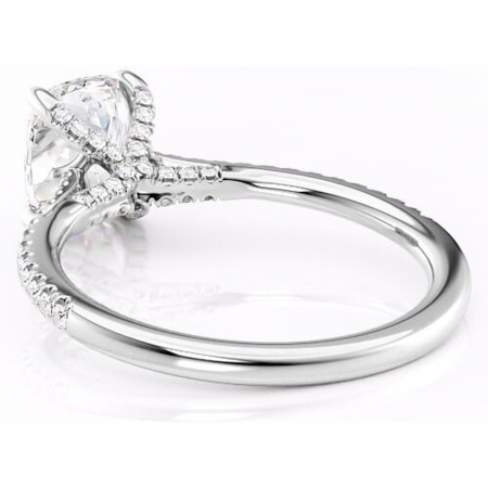 Inel de logodnă Noa din aur Alb 14kt cu moissanite tăietură asscher – Montură pavé rafinată pentru profil înalt | Personalizează și configurează gratuit online [3]