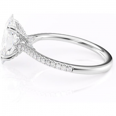 Inel de logodnă Noa din aur Alb 14kt cu moissanite tăietură marquise – Montură pavé rafinată pentru profil înalt | Personalizează și configurează gratuit online [5]