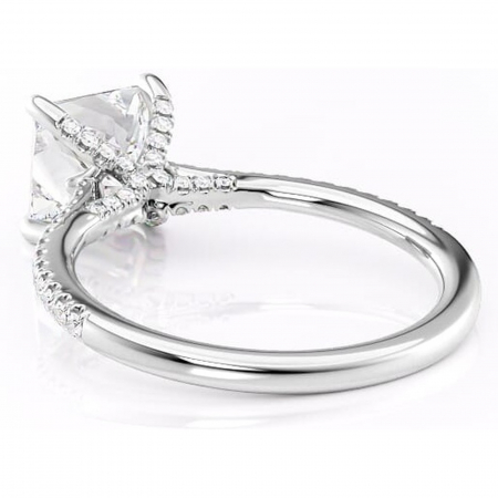 Inel de logodnă Noa din aur Alb 14kt cu moissanite tăietură princess – Montură pavé rafinată pentru profil înalt | Personalizează și configurează gratuit online [3]