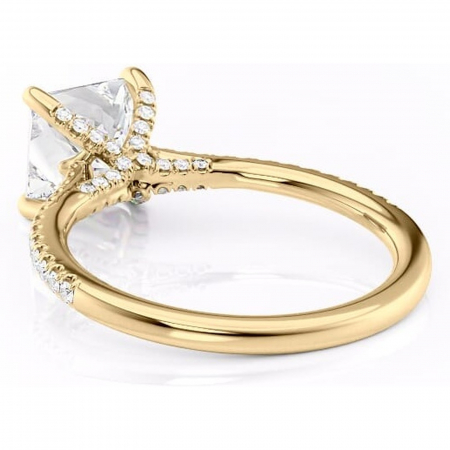 Inel de logodnă Noa din aur Galben 18kt cu moissanite tăietură princess – Montură pavé rafinată pentru profil înalt | Personalizează și configurează gratuit online [3]