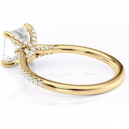Inel de logodnă Noa din aur Galben 18kt cu moissanite tăietură princess – Montură pavé rafinată pentru profil înalt | Personalizează și configurează gratuit online [4]