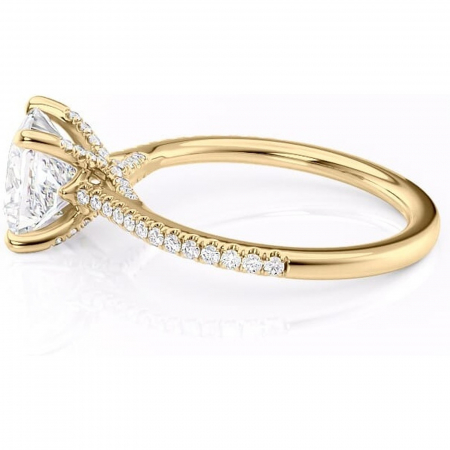 Inel de logodnă Noa din aur Galben 18kt cu moissanite tăietură princess – Montură pavé rafinată pentru profil înalt | Personalizează și configurează gratuit online [5]