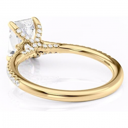 Inel de logodnă Noa din aur Galben 14kt cu moissanite tăietură radiantă – Montură pavé rafinată pentru profil înalt | Personalizează și configurează gratuit online [3]