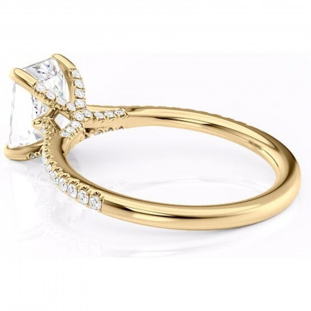 Inel de logodnă Noa din aur Galben 14kt cu moissanite tăietură radiantă – Montură pavé rafinată pentru profil înalt | Personalizează și configurează gratuit online [4]