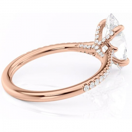 Inel de logodnă Noa din aur Rose 14kt cu moissanite tăietură marquise – Montură pavé rafinată pentru profil înalt | Personalizează și configurează gratuit online [2]