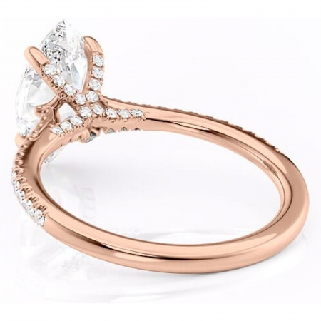 Inel de logodnă Noa din aur Rose 14kt cu moissanite tăietură marquise – Montură pavé rafinată pentru profil înalt | Personalizează și configurează gratuit online [3]