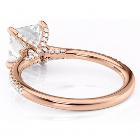Inel de logodnă Noa din aur Rose 14kt cu moissanite tăietură princess – Montură pavé rafinată pentru profil înalt | Personalizează și configurează gratuit online [3]