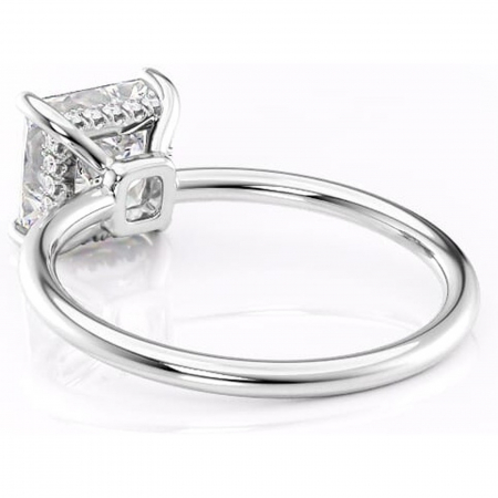 Inel de logodnă Nyla din aur Alb 18kt cu moissanite tăietură princess – Montură Kamellie joasă rafinată pentru profil jos | Personalizează și configurează gratuit online [3]