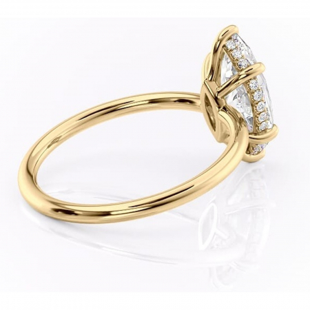 Inel de logodnă Nyla din aur Galben 14kt cu moissanite tăietură marquise – Montură Kamellie joasă rafinată pentru profil jos | Personalizează și configurează gratuit online [2]