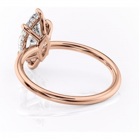 Inel de logodnă Nyla din aur Rose 18kt cu moissanite tăietură marquise – Montură Kamellie joasă rafinată pentru profil jos | Personalizează și configurează gratuit online [3]