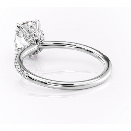 Inel de logodnă Onyxia din aur Alb 14kt cu moissanite tăietură asscher – Montură pavé rafinată pentru profil înalt | Personalizează și configurează gratuit online [3]