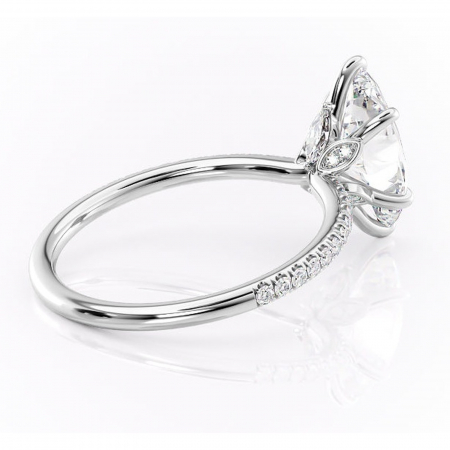 Inel de logodnă Onyxia din aur Alb 14kt cu moissanite tăietură marquise – Montură pavé rafinată pentru profil înalt | Personalizează și configurează gratuit online [2]