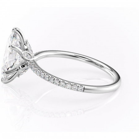 Inel de logodnă Onyxia din aur Alb 14kt cu moissanite tăietură marquise – Montură pavé rafinată pentru profil înalt | Personalizează și configurează gratuit online [5]
